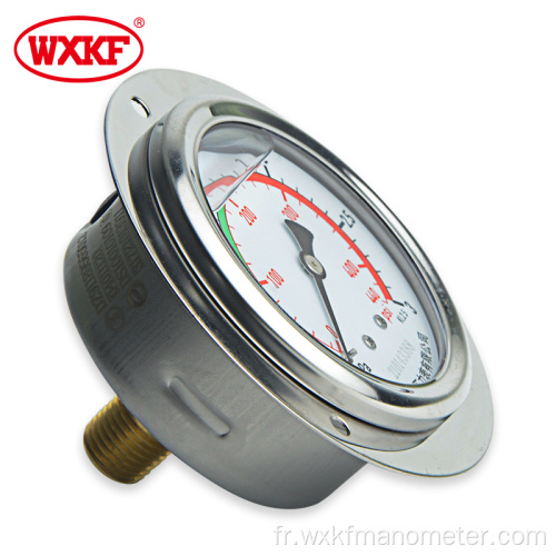 Gauge de pression remplie de liquide en acier inoxydable Bourdon